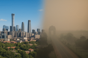 Beijing and Delhi air pollution comparison